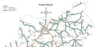 zdjęcie - mapa dróg powiatowych, drogi powiatowe